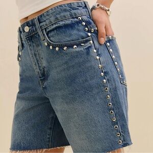 Reformation raye denim studded shorts